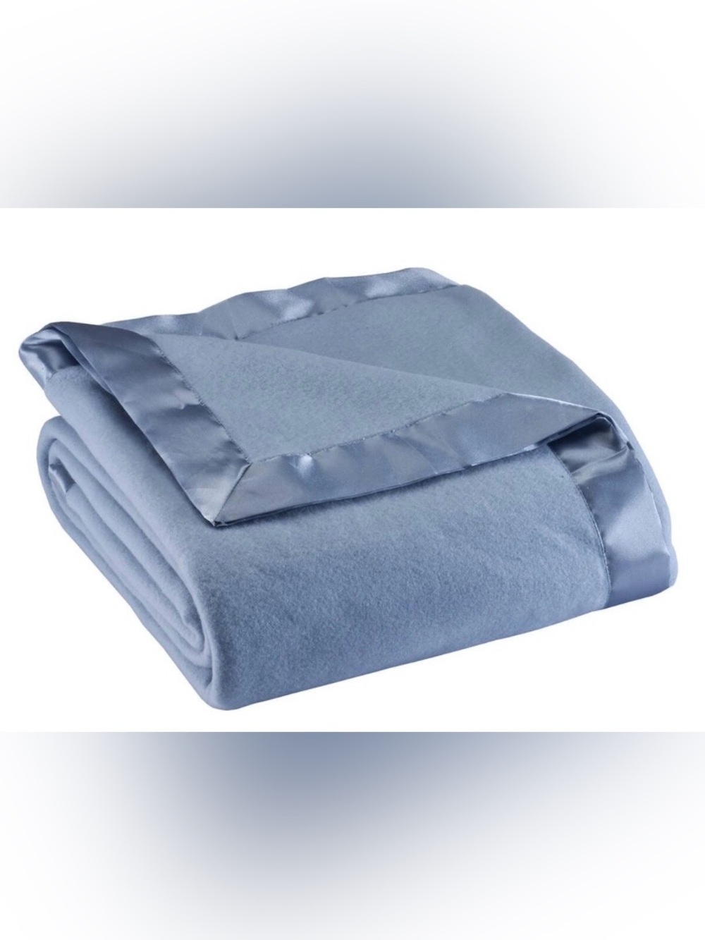 Satin Fleece Blanket 100% Polyester Full/Queen BLUE